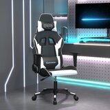 vidaXL Gaming stol črno in belo umetno usnje | Shoptok.si