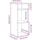  Ormar za knjige bijeli 34x31x80 cm izrađeno drvo | shoptok.hr