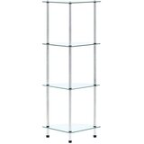 vidaXL Police s 4 razine prozirne 30 x 30 x 100 cm od kaljenog stakla | shoptok.hr