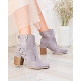 Resti Grey eco-suede women's high stiletto boots Acimra | Shoptok.si
