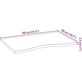  Ploča za radni stol svjetlosmeđa 80x50x2,5 cm drveni pravokutni | shoptok.hr