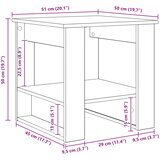  Kava Stol Sonoma hrast 51 x 50 x 50 cm Konstruirano drvo | shoptok.hr
