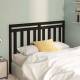  Uzglavlje za krevet crno 126 x 4 x 100 cm od masivne borovine | shoptok.hr