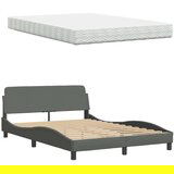 vidaXL Krevet s madracem tamnosivi 120 x 200 cm od tkanine | shoptok.hr
