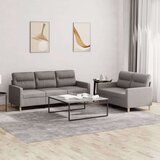  2-dijelni set sofa s jastucima smeđesivi od tkanine Cijene
