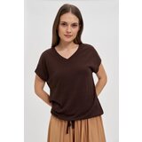 Marisse Brown V-Neck Blouse | shoptok.hr