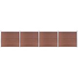 vidaXL Komplet ograjnih panelov WPC 699x146 cm rjav Cene