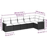  6-dijelni set vrtnih sofa s jastucima crni od poliratana | shoptok.hr