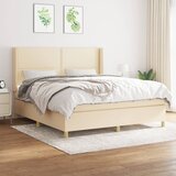  The Living Store Box spring postelja z vzmetnico krem 160x200 cm blago - Box Spring Postelja, (21450123) Cene