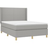  Krevet box spring s madracem LED svjetlosivi 140x190 cm tkanina | shoptok.hr