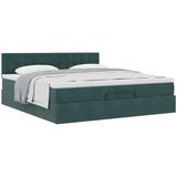  Otomanski posteljni okvir z vzmetnico temno zelena 180x200cm | Shoptok.si