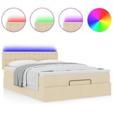  Otomanski krevet s madracem i LED krem 140x190 cm tkanine | Eponuda.com