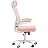 Hom`in vrtljivi stol kovina, umetna masa, tekstil bela, pink | Shoptok.si