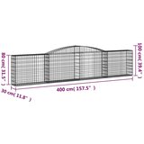  Lučne gabionske košare 20 kom 400x30x80/100cm pocinčano željezo | shoptok.hr