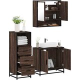 vidaXL 3-dijelni set kupaonskog namještaja boja smeđeg hrasta drveni | shoptok.hr
