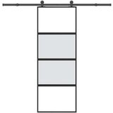vidaXL Klizna vrata s priborom 76 x 205 cm kaljeno staklo i aluminij | shoptok.hr