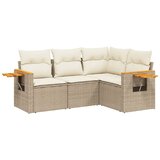  4-dijelni set vrtnih sofa s jastucima bež od poliratana | shoptok.hr