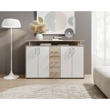 CARRYHOME komoda, bela, hrast sonoma | Shoptok.si