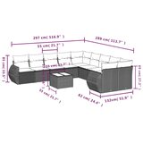 vidaXL 11-dijelni set vrtnih sofa od poliratana s jastucima bež | shoptok.hr