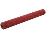 vidaXL žičana mreža od čelika s pvc oblogom za kokoši 25 x 1 2 m crvena | shoptok.hr