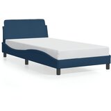 The Living Store Posteljni okvir z vzglavjem moder 100x200 cm blago - Posteljni Okvir, (21447530) | Shoptok.si
