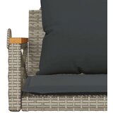 vidaXL Klupa za ljuljanje s jastucima siva 63x62x40 cm od poliratana | shoptok.hr