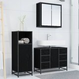  Set namještaja za kupaonicu 3 kom. Crni hrast 80 x 33 x 60 cm | shoptok.hr