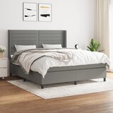 The Living Store Box spring postelja z vzmetnico temno siva 180x200 cm blago - Box Spring Postelja, (21450084) Cene