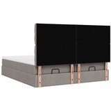  Otomanski okvir kreveta s madracima smeđesivi 200x200cm tkanine | shoptok.hr