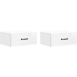  Noćni ormarić za montažu na zid 2 pcs Bijela visokog sjaja | shoptok.hr