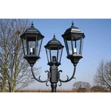 vidaXL Vrtna stupna svjetiljka 3-lanterne 230 cm tamno zelena/crna | shoptok.hr