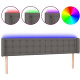 Maison Chic LED Posteljno vzglavje - Vzglavna omarica - Nočna omarica sivo 163x16x78/88 cm umetno usnje, (21712678) | Shoptok.si