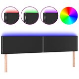 Maison Chic led posteljno vzglavje - vzglavna omarica - nočna omarica črno 160x5x78/88 cm umetno usnje, (21712381) Cene
