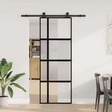 vidaXL Drsna vrata z opremo 76x205 cm kaljeno steklo in aluminij | Shoptok.si