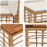  Zunanja garnitura za sedenje 10 pcs Naravna in krem bela, (5000269874) | Shoptok.si