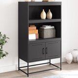 The Living Store Visoka omara črna 68,5x38,5x123,5 cm jeklo - Visoka Omara, (21436232) Cene