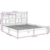  Posteljni okvir bel iz trdnega lesa 180x200 cm 6FT, (20644665) | Shoptok.si