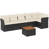  7-dijelni set vrtnih sofa od poliratana s jastucima crni | shoptok.hr