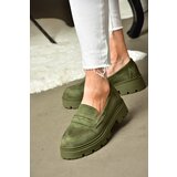 Fox Shoes R996092002 Women's Khaki Suede Thick Soled Casual Shoes Cene