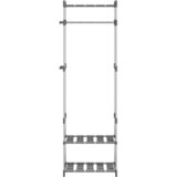 vidaXL 3-nadstropno stojalo za oblačila srebrno 59x29x192 cm aluminij | Shoptok.si
