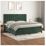 vidaXL Box spring postelja z vzmetnico temno zelena 200x200 Cene