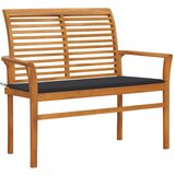  Klop z antracitno blazino 112 cm trdna tikovina Cene