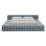 Makamii Svijetlo plavi tapecirani bračni krevet s podnicom 140x200 cm Akela – | shoptok.hr