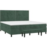 vidaXL Krevet s oprugama i madracem tamnozeleni 200x200 cm baršunasti | shoptok.hr