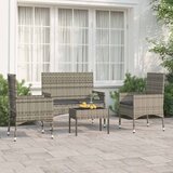 Maison Chic Seti vrtnega pohištva - Vrtna garnitura - Vrtni pohištvo set 4-delna z blazinami siv poli ratan, (21817812) | Shoptok.si
