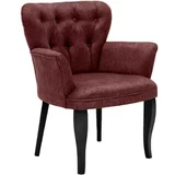 HANAH HOME Paris Black Wooden - Claret Red fotelj, (20866203)