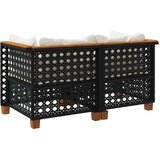  Kutne vrtne sofe s jastucima 2 kom crne od poliratana | shoptok.hr