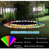  Gugalnik s krožnikom z LED gugalnikom s premerom 100 cm za otroke in odrasle v mavrični barvi | Shoptok.si