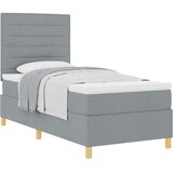 vidaXL Box Spring postelja z vzmetnico svetlo siva 80x200 cm Tkanina Cene