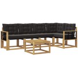 vidaXL Zunanja garnitura za sedenje z blazino 6 pcs Bela in črna, (5000271215) | Shoptok.si